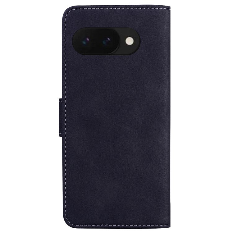 For Google Pixel 9a Case Solid Color Leather Wallet Phone Cover - Black