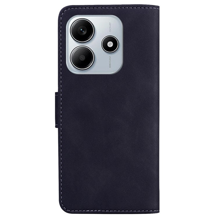 For Xiaomi Redmi Note 14 5G Case Solid Color Leather Wallet Phone Cover - Black