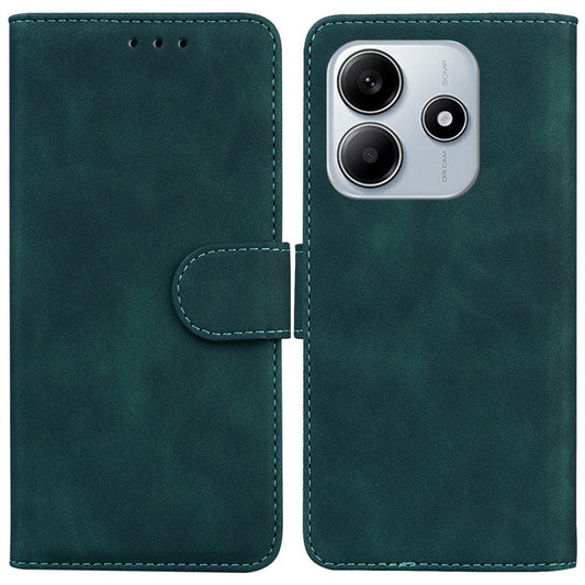 For Xiaomi Redmi Note 14 5G Case Solid Color Leather Wallet Phone Cover - Green