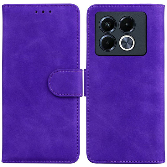 For Infinix Note 40 5G Case Solid Color Leather Wallet Phone Cover - Purple