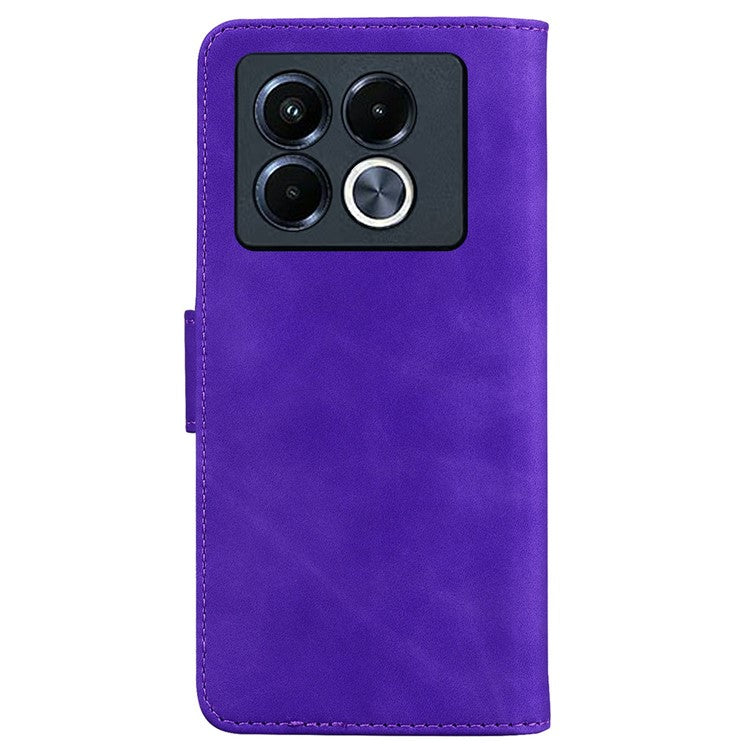 For Infinix Note 40 5G Case Solid Color Leather Wallet Phone Cover - Purple
