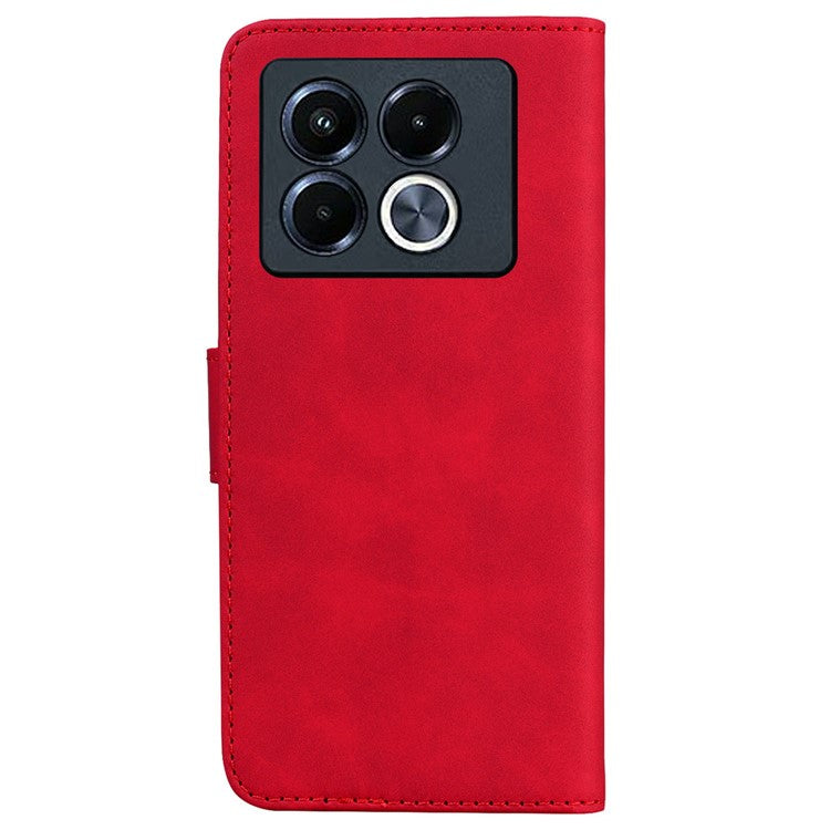 For Infinix Note 40 5G Case Solid Color Leather Wallet Phone Cover - Red