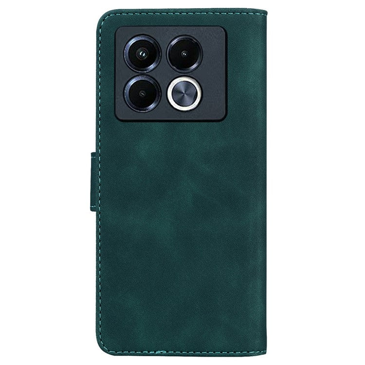 For Infinix Note 40 5G Case Solid Color Leather Wallet Phone Cover - Green