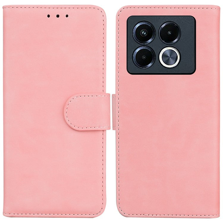For Infinix Note 40 5G Case Solid Color Leather Wallet Phone Cover - Pink
