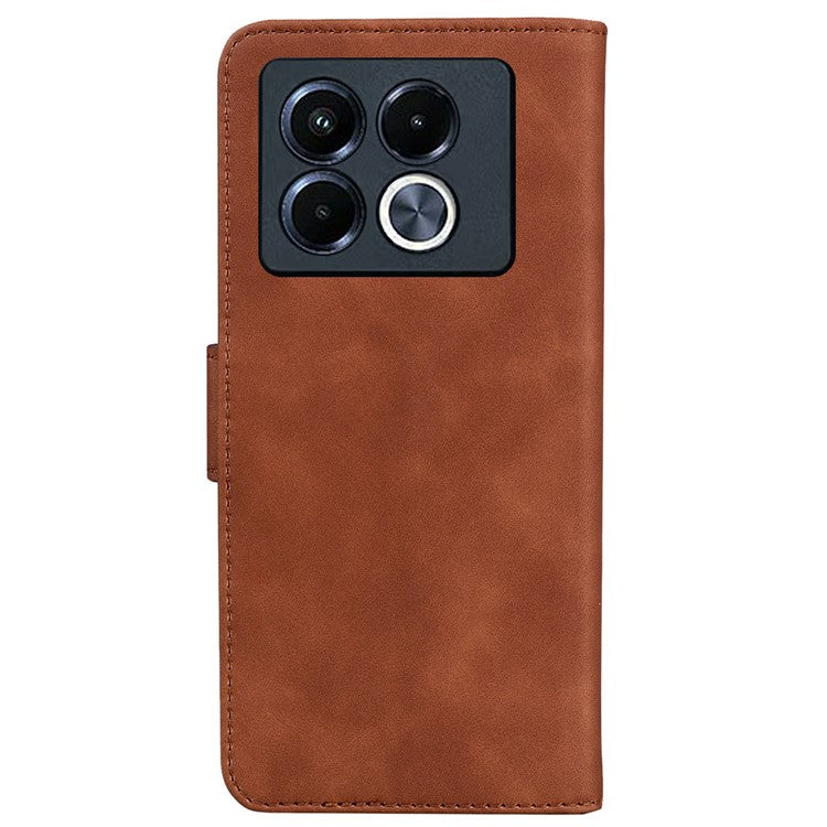For Infinix Note 40 5G Case Solid Color Leather Wallet Phone Cover - Brown