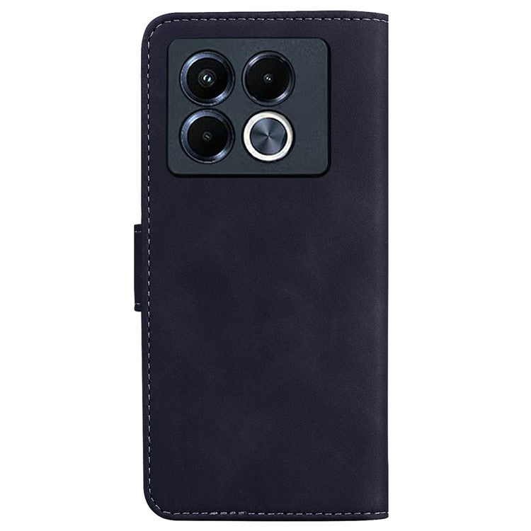 For Infinix Note 40 5G Case Solid Color Leather Wallet Phone Cover - Black