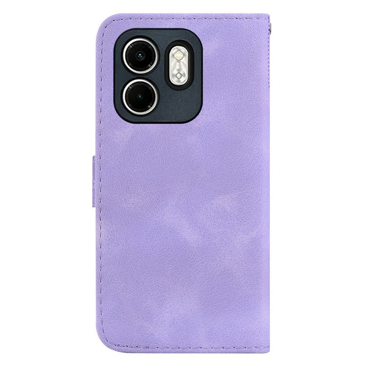 For Infinix Hot 50i 4G  /  Smart 9 4G Stand Case 7-Shaped Pattern Imprint Leather Phone Cover - Purple