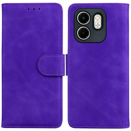 For Infinix Hot 50i 4G  /  Smart 9 4G Case Solid Color Leather Wallet Phone Cover - Purple