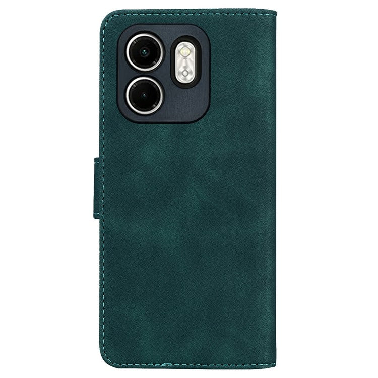 For Infinix Hot 50i 4G  /  Smart 9 4G Case Solid Color Leather Wallet Phone Cover - Green