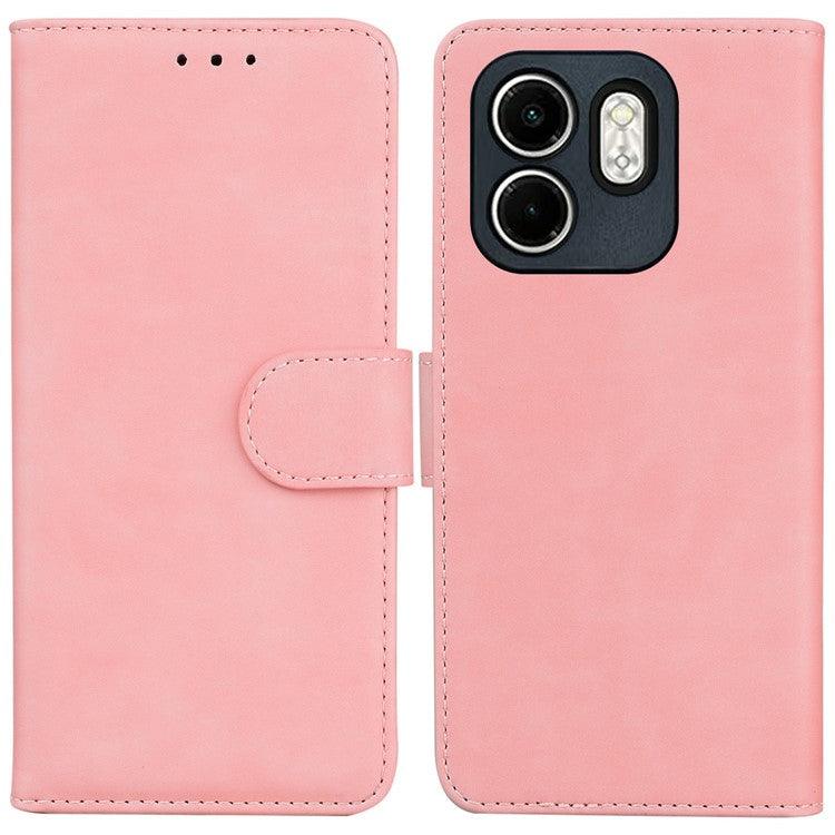 For Infinix Hot 50i 4G  /  Smart 9 4G Case Solid Color Leather Wallet Phone Cover - Pink