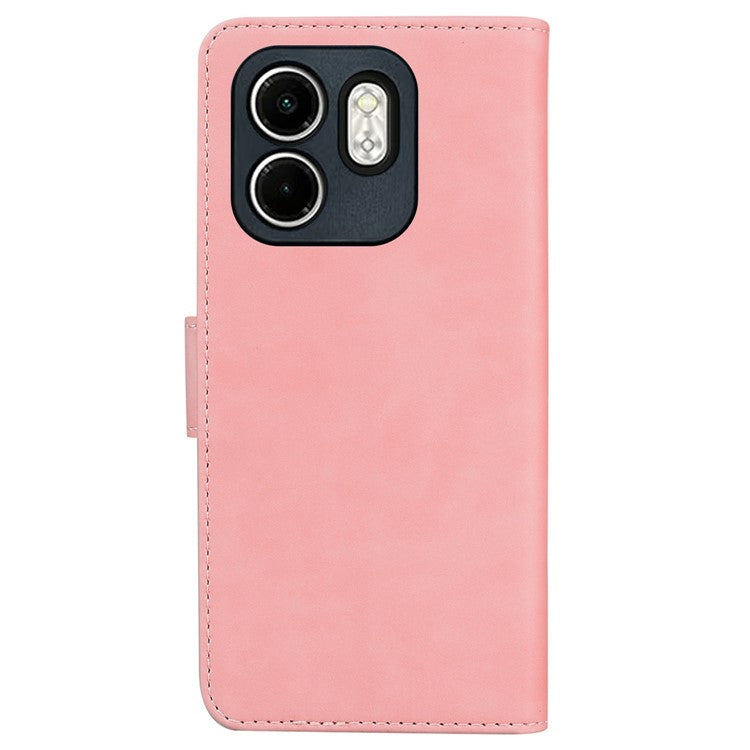 For Infinix Hot 50i 4G  /  Smart 9 4G Case Solid Color Leather Wallet Phone Cover - Pink