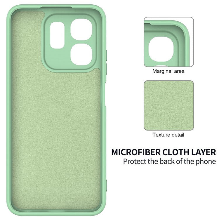 For Infinix Hot 50i 4G / Smart 9 4G Case Liquid Silicone Anti-Scratch Phone Cover with Hand Strap - Green