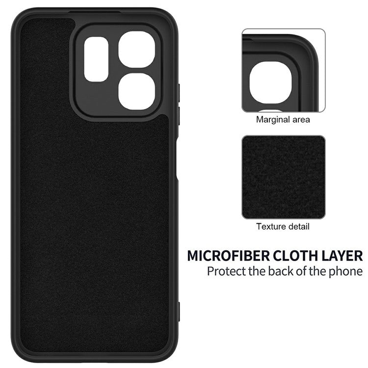 For Infinix Hot 50i 4G / Smart 9 4G Case Liquid Silicone Anti-Scratch Phone Cover with Hand Strap - Black