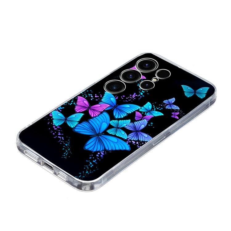 For Samsung Galaxy S25 Ultra Case Pattern Printing Shockproof Soft TPU Phone Cover - Colorful Butterflies