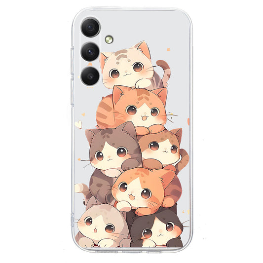 For Samsung Galaxy A16 5G / 4G Case Pattern Printing Shockproof Soft TPU Phone Cover - Multiple Kittens