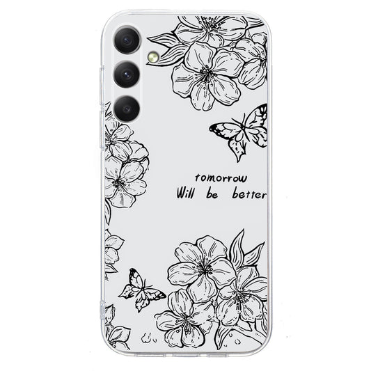 For Samsung Galaxy A16 5G / 4G Case Pattern Printing Shockproof Soft TPU Phone Cover - Butterfly Flower