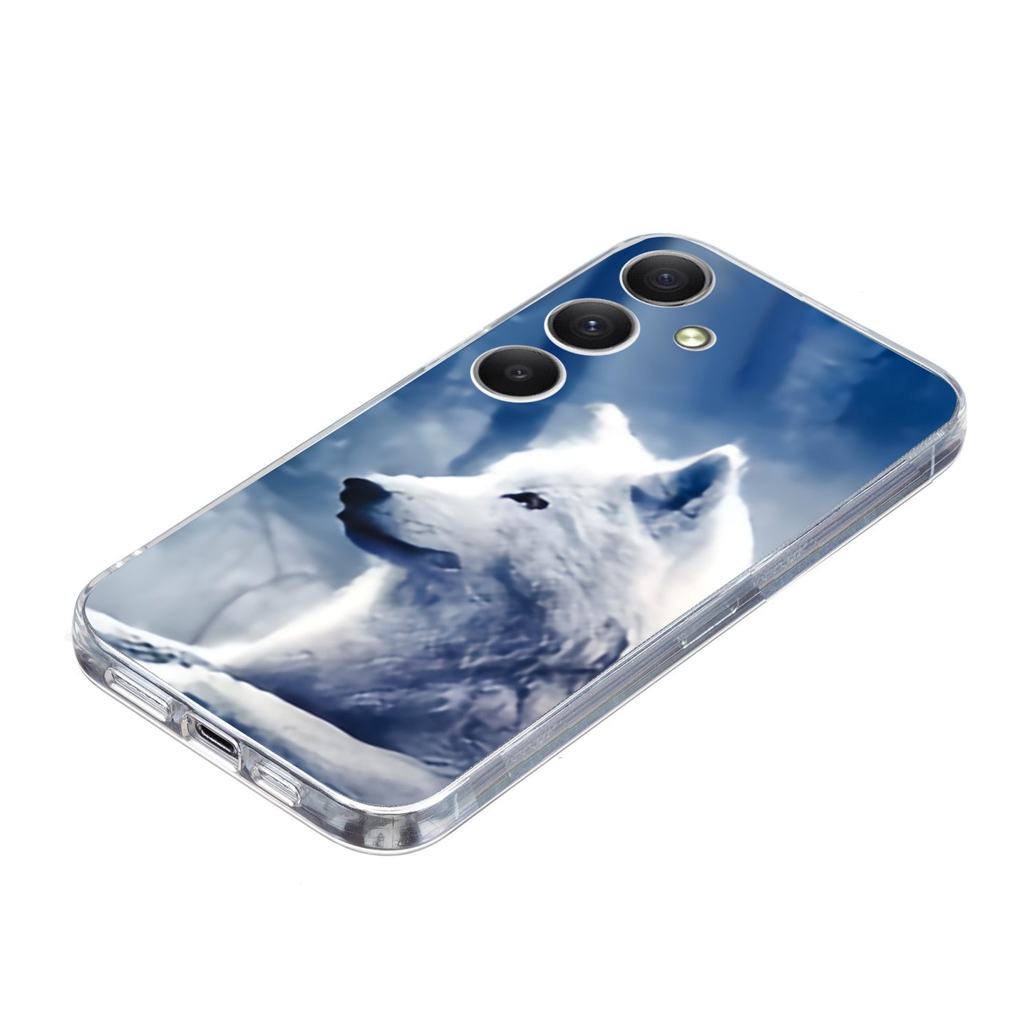 For Samsung Galaxy A16 5G / 4G Case Pattern Printing Shockproof Soft TPU Phone Cover - White Wolf