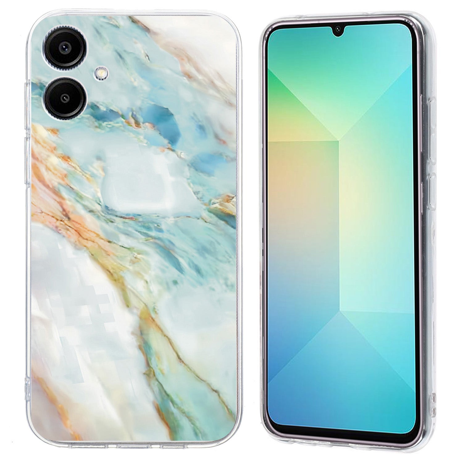For Samsung Galaxy A06 Case Pattern Printing Shockproof Soft TPU Phone Cover - Oil Painting Marble