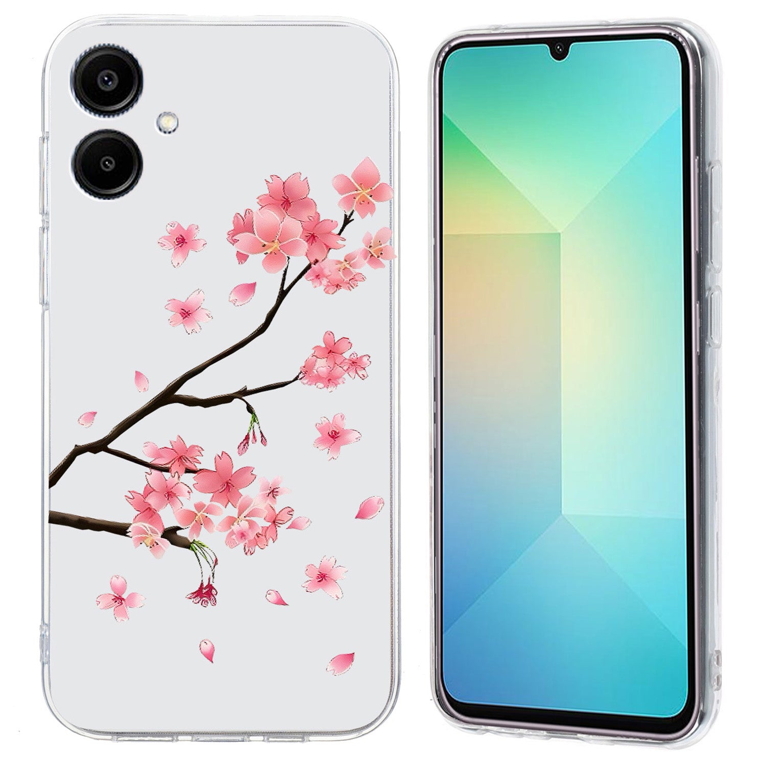 For Samsung Galaxy A06 Case Pattern Printing Shockproof Soft TPU Phone Cover - Plum Blossom