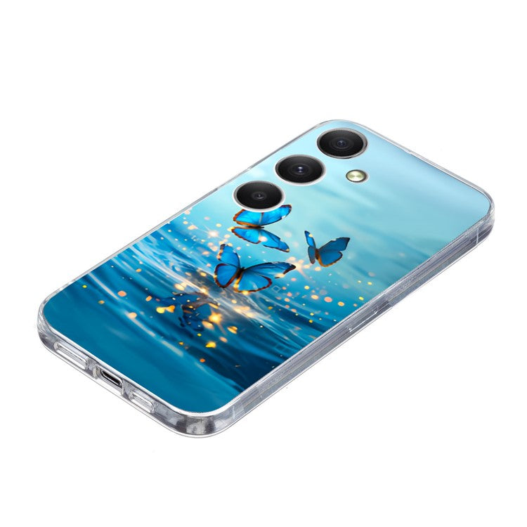 For Samsung Galaxy A36 5G Case Pattern Printing Shockproof Soft TPU Phone Cover - Blue Butterfly