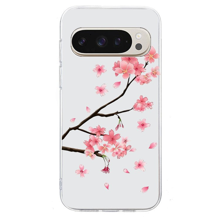 For Google Pixel 9 / 9 Pro Case Pattern Printing Shockproof Soft TPU Phone Cover - Plum Blossom
