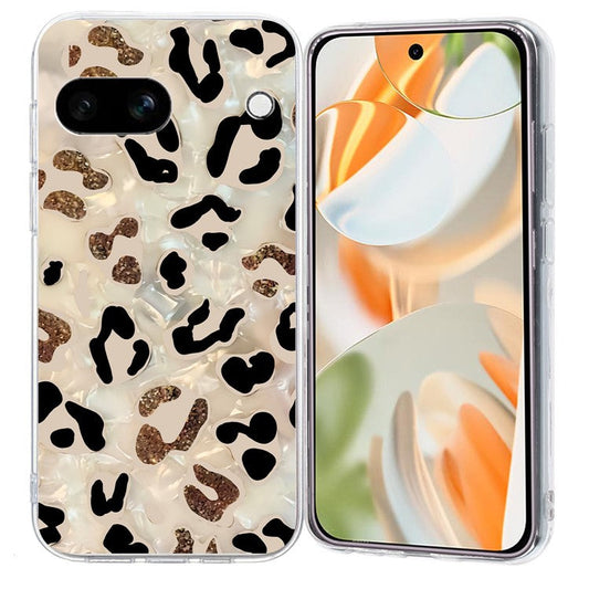 For Google Pixel 9a Case Pattern Printing Shockproof Soft TPU Phone Cover - Leopard Print