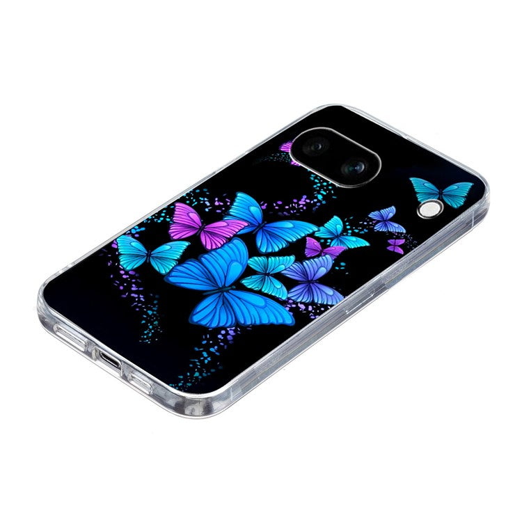 For Google Pixel 9a Case Pattern Printing Shockproof Soft TPU Phone Cover - Colorful Butterflies