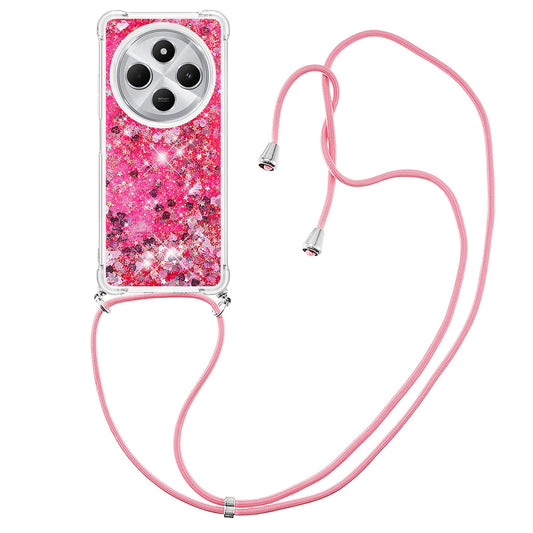 For Xiaomi Redmi 14R 5G / Xiaomi Poco C75 4G / Xiaomi Redmi 14C 4G Case Quicksand TPU Phone Cover - Pink / Hearts