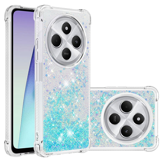 For Xiaomi Redmi 14R 5G / Xiaomi Poco C75 4G / Xiaomi Redmi 14C 4G Case Quicksand Anti-Drop TPU Phone Cover - Blue / Pentagram