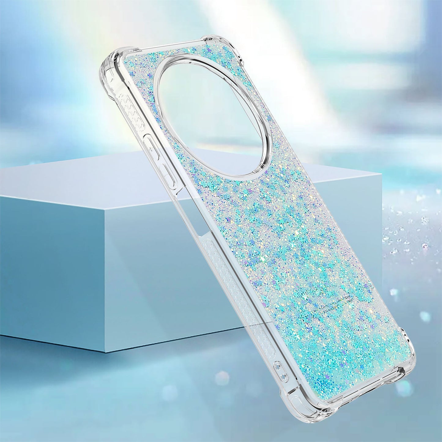 For Xiaomi Redmi 14R 5G / Xiaomi Poco C75 4G / Xiaomi Redmi 14C 4G Case Quicksand Anti-Drop TPU Phone Cover - Blue / Pentagram