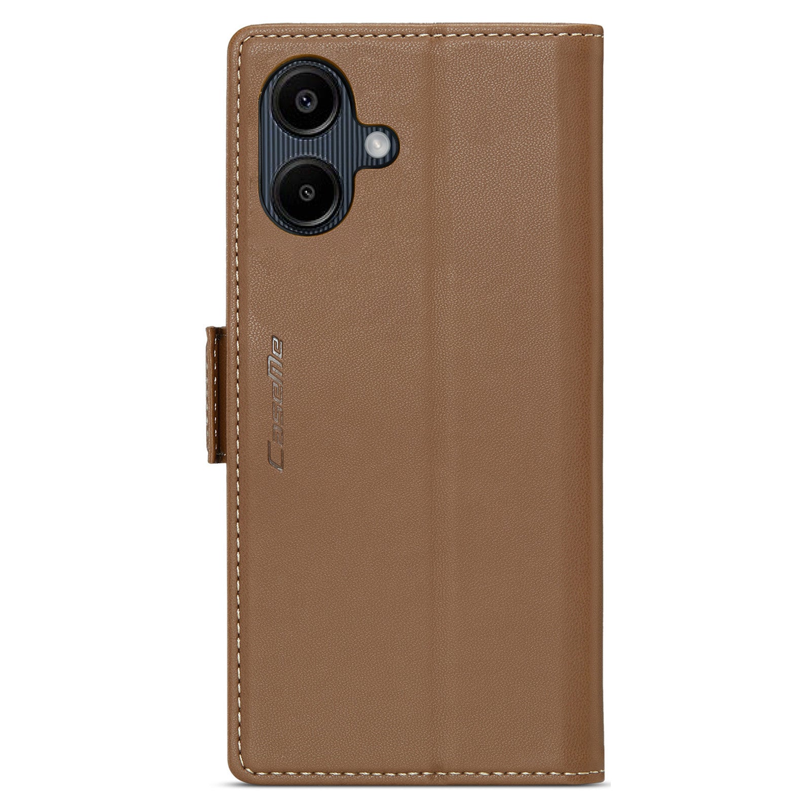 For Samsung Galaxy A06 Case CASEME 023 Series RFID Blocking Glossy Stand Phone Cover - Brown