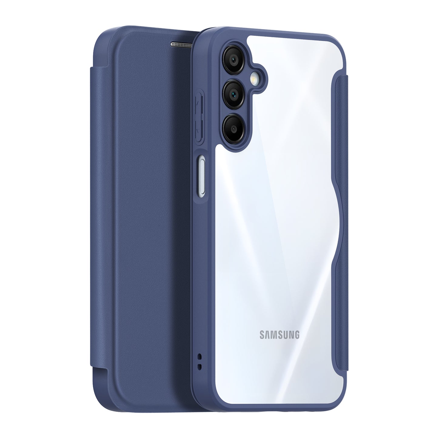 For Samsung Galaxy A16 4G / Galaxy A16 5G Case DUX DUCIS Skin X Pro Series Leather Flip Cover Stand with Card Slots - Blue