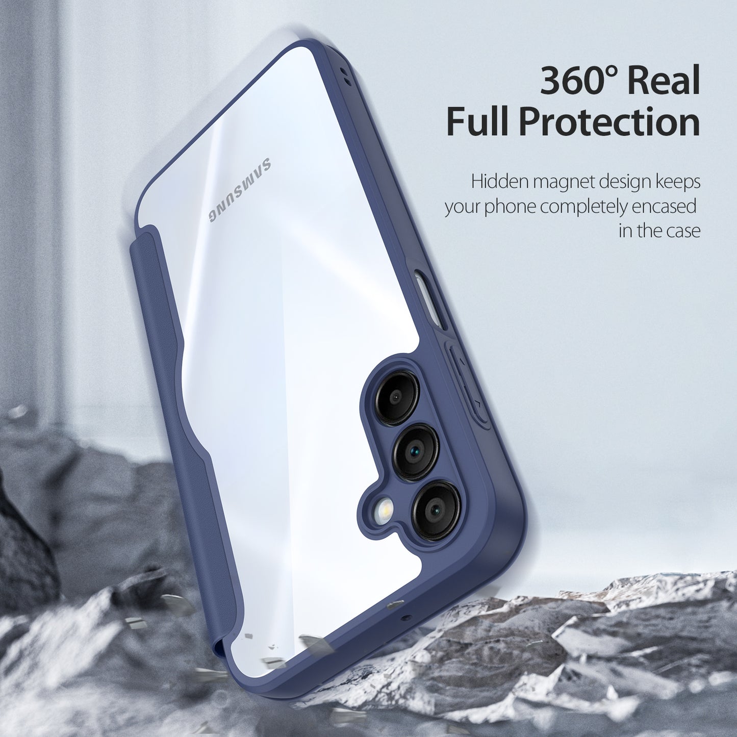 For Samsung Galaxy A16 4G / Galaxy A16 5G Case DUX DUCIS Skin X Pro Series Leather Flip Cover Stand with Card Slots - Blue