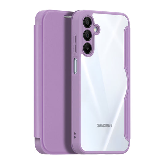 For Samsung Galaxy A16 4G / Galaxy A16 5G Case DUX DUCIS Skin X Pro Series Leather Flip Cover Stand with Card Slots - Purple Pink