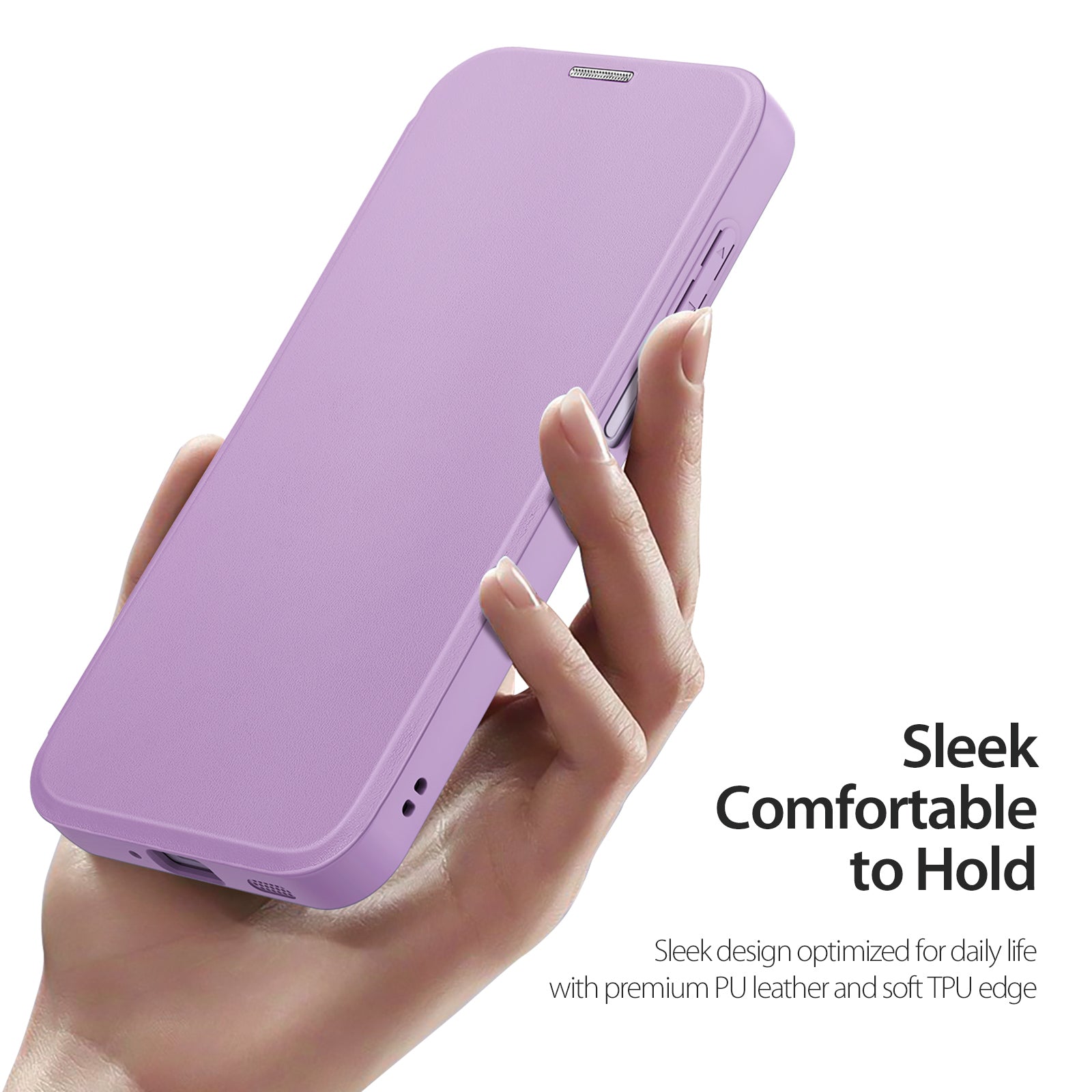 For Samsung Galaxy A16 4G / Galaxy A16 5G Case DUX DUCIS Skin X Pro Series Leather Flip Cover Stand with Card Slots - Purple Pink