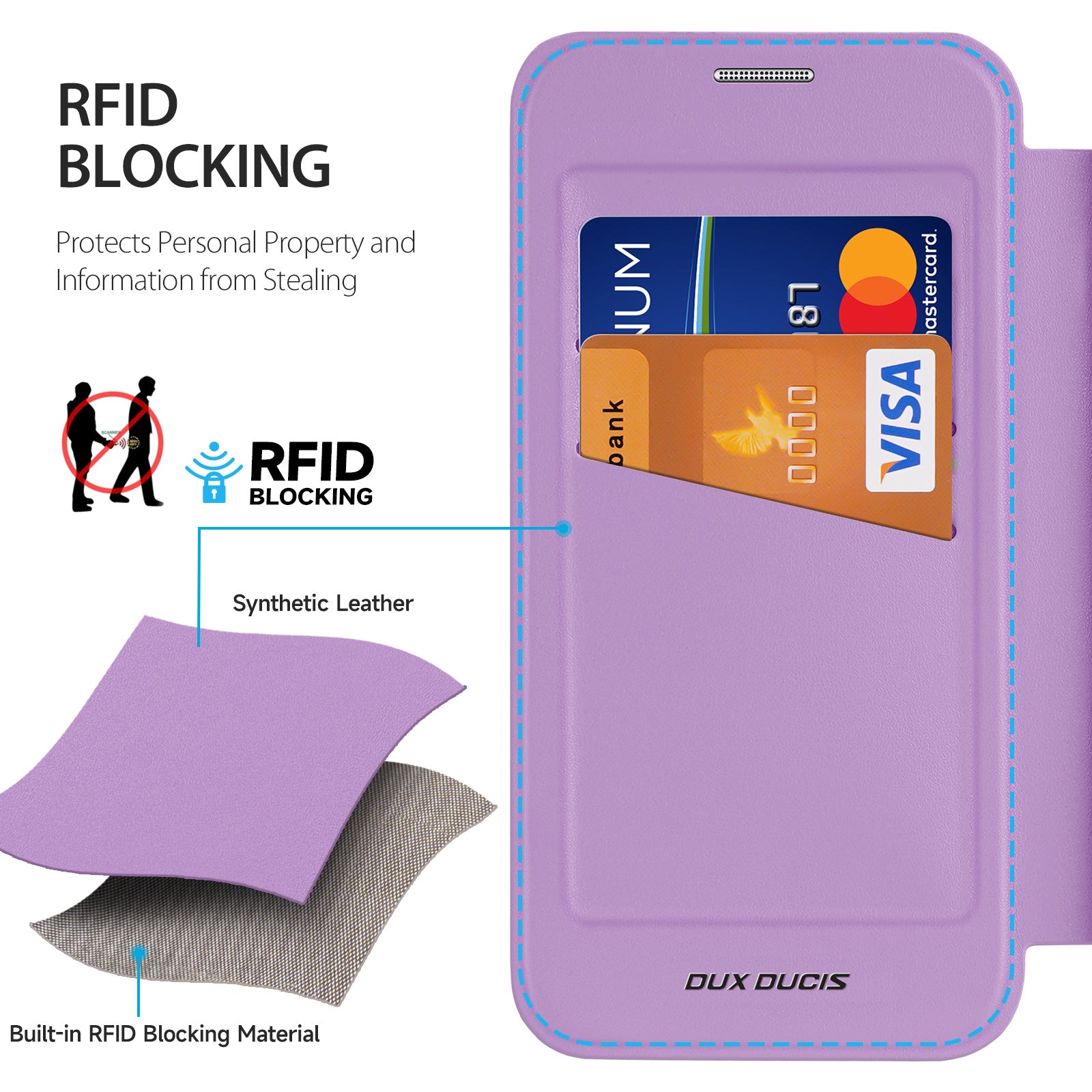 For Samsung Galaxy A16 4G / Galaxy A16 5G Case DUX DUCIS Skin X Pro Series Leather Flip Cover Stand with Card Slots - Purple Pink
