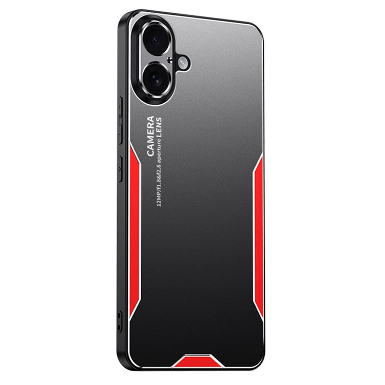 For iPhone 16 Plus Phone Case Aluminium Alloy TPU PC Back Cover - Red