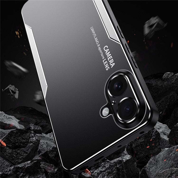 For iPhone 16 Plus Phone Case Aluminium Alloy TPU PC Back Cover - Red