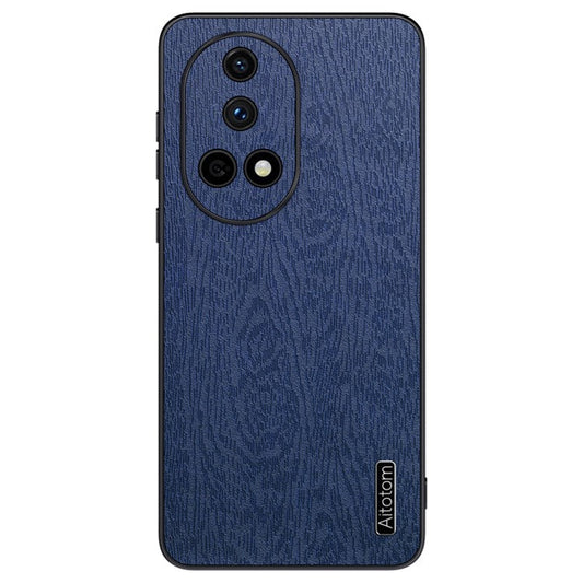 For Huawei nova 13 Case Wood Texture PU Leather Coated PC+TPU Phone Cover - Blue