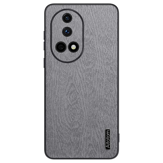 For Huawei nova 13 Case Wood Texture PU Leather Coated PC+TPU Phone Cover - Grey