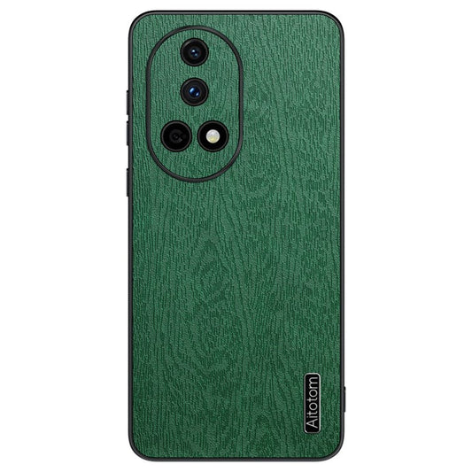 For Huawei nova 13 Case Wood Texture PU Leather Coated PC+TPU Phone Cover - Green