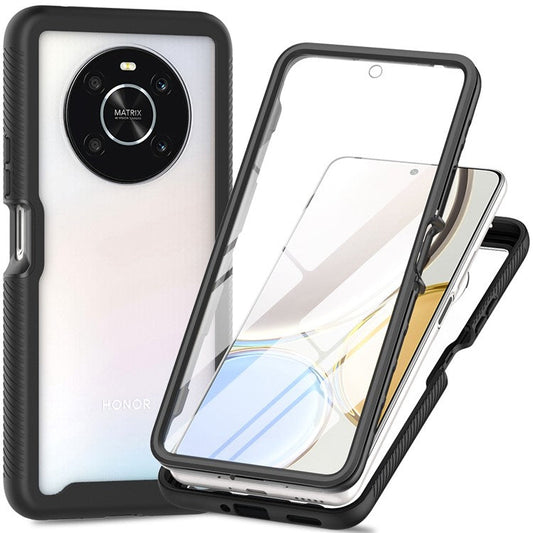 For Honor X9 4G / 5G / X30 5G / Magic4 Lite 5G 3-in-1 PC + TPU Full Protection Phone Case with PET Screen Protector - Black