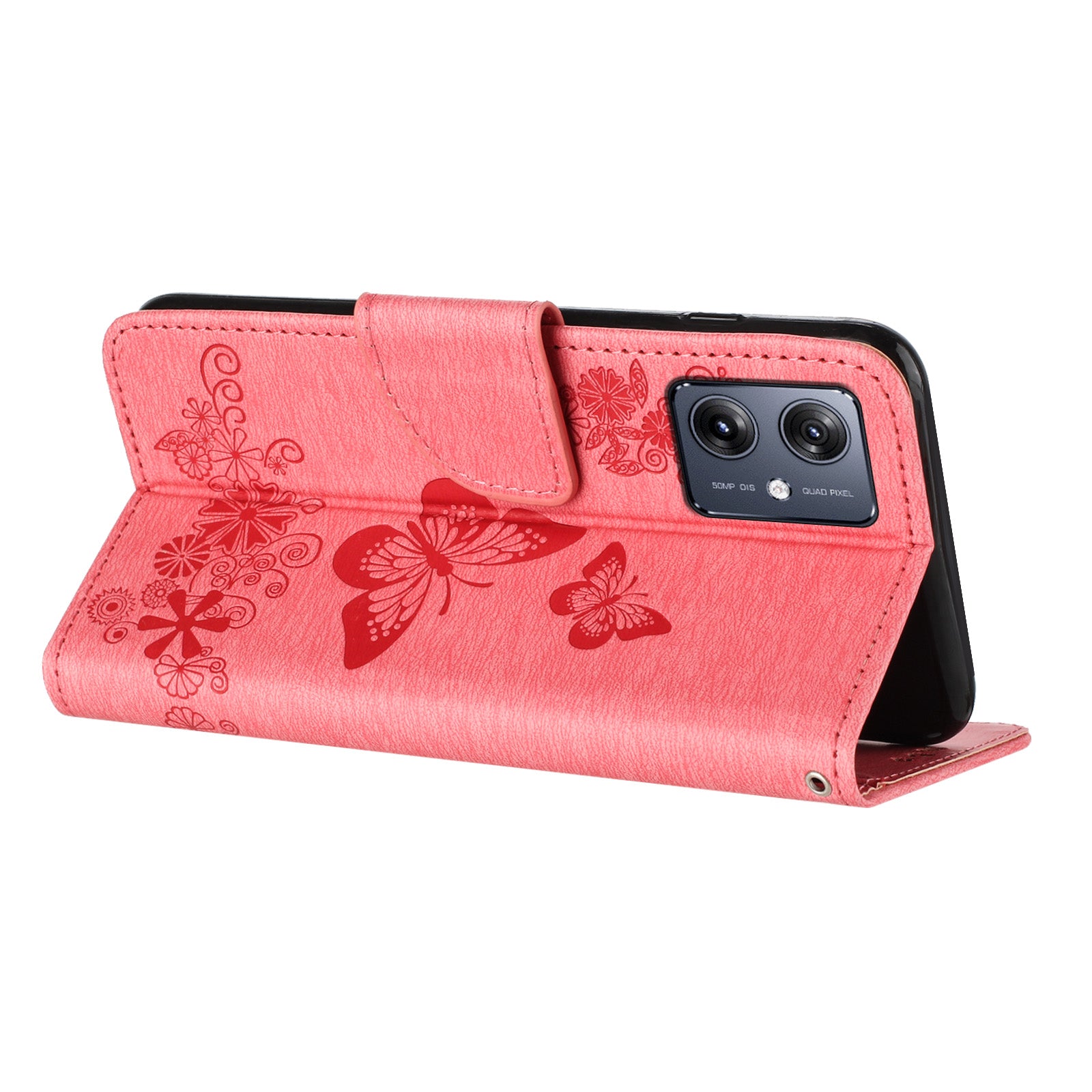 For Samsung Galaxy A06 Case Butterflies Flower Leather Wallet Flip Phone Cover - Pink