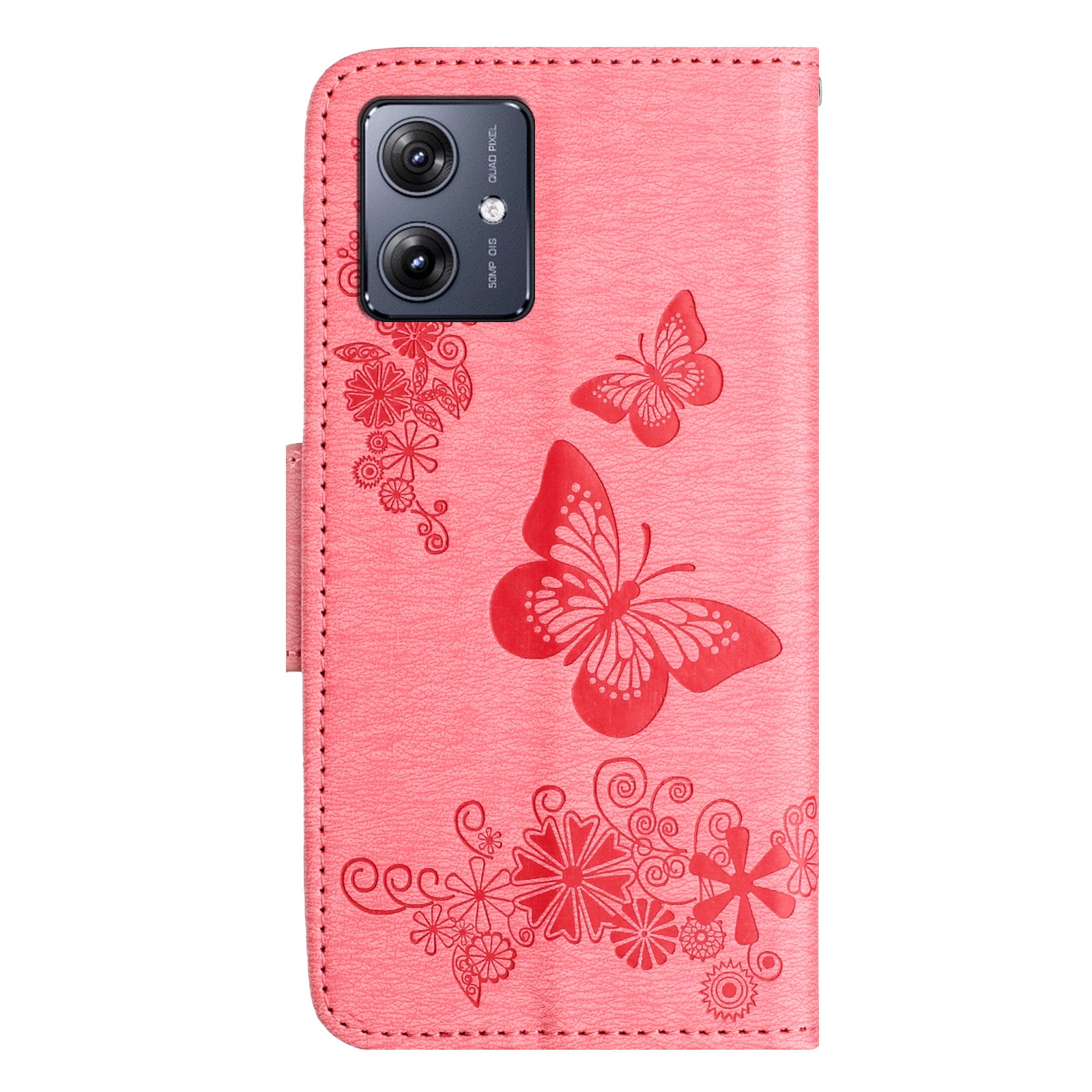 For Samsung Galaxy A06 Case Butterflies Flower Leather Wallet Flip Phone Cover - Pink