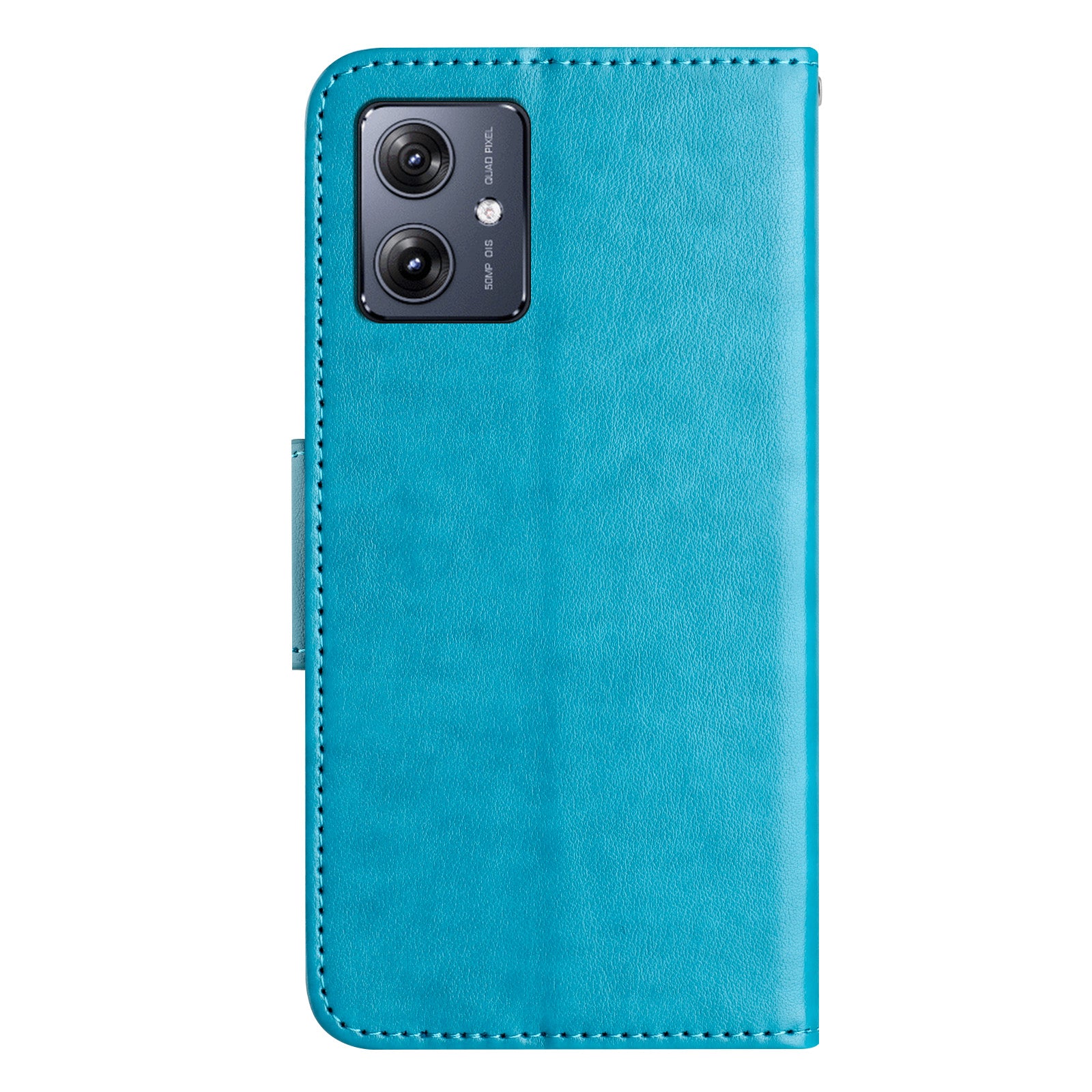 For Samsung Galaxy A06 Case Imprinted Mini Butterfly Leather Wallet Phone Cover - Blue