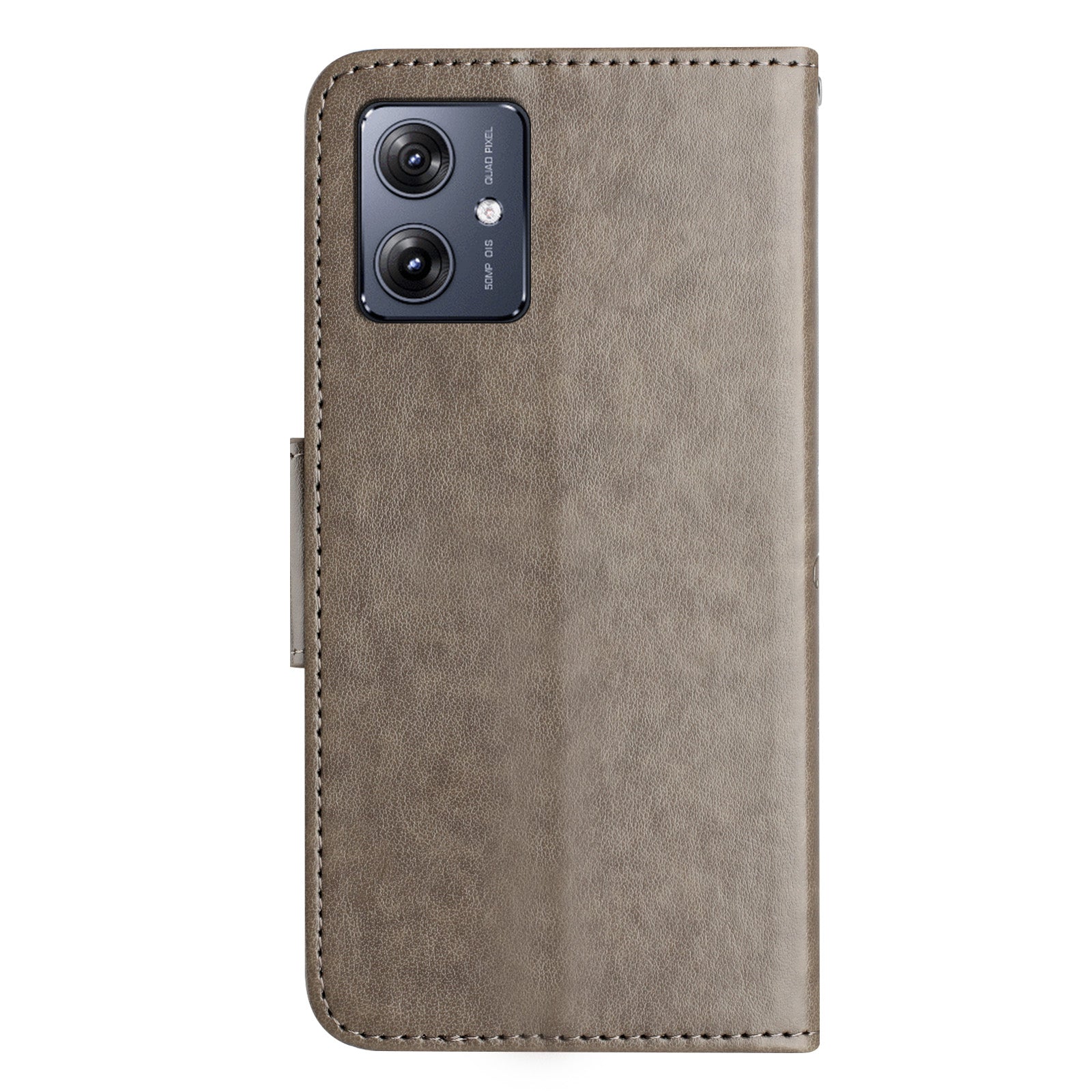 For Samsung Galaxy A06 Case Imprinted Mini Butterfly Leather Wallet Phone Cover - Grey