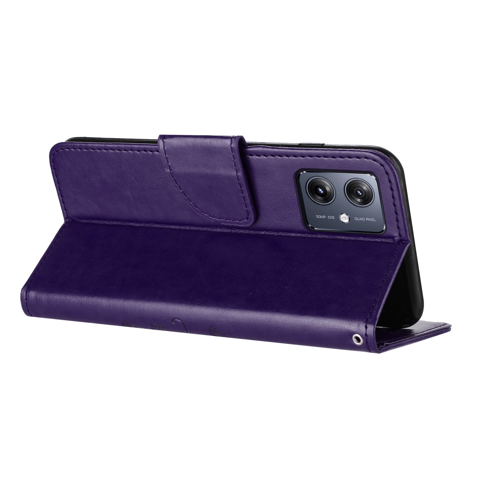 For Samsung Galaxy A06 Case Imprinted Mini Butterfly Leather Wallet Phone Cover - Dark Purple