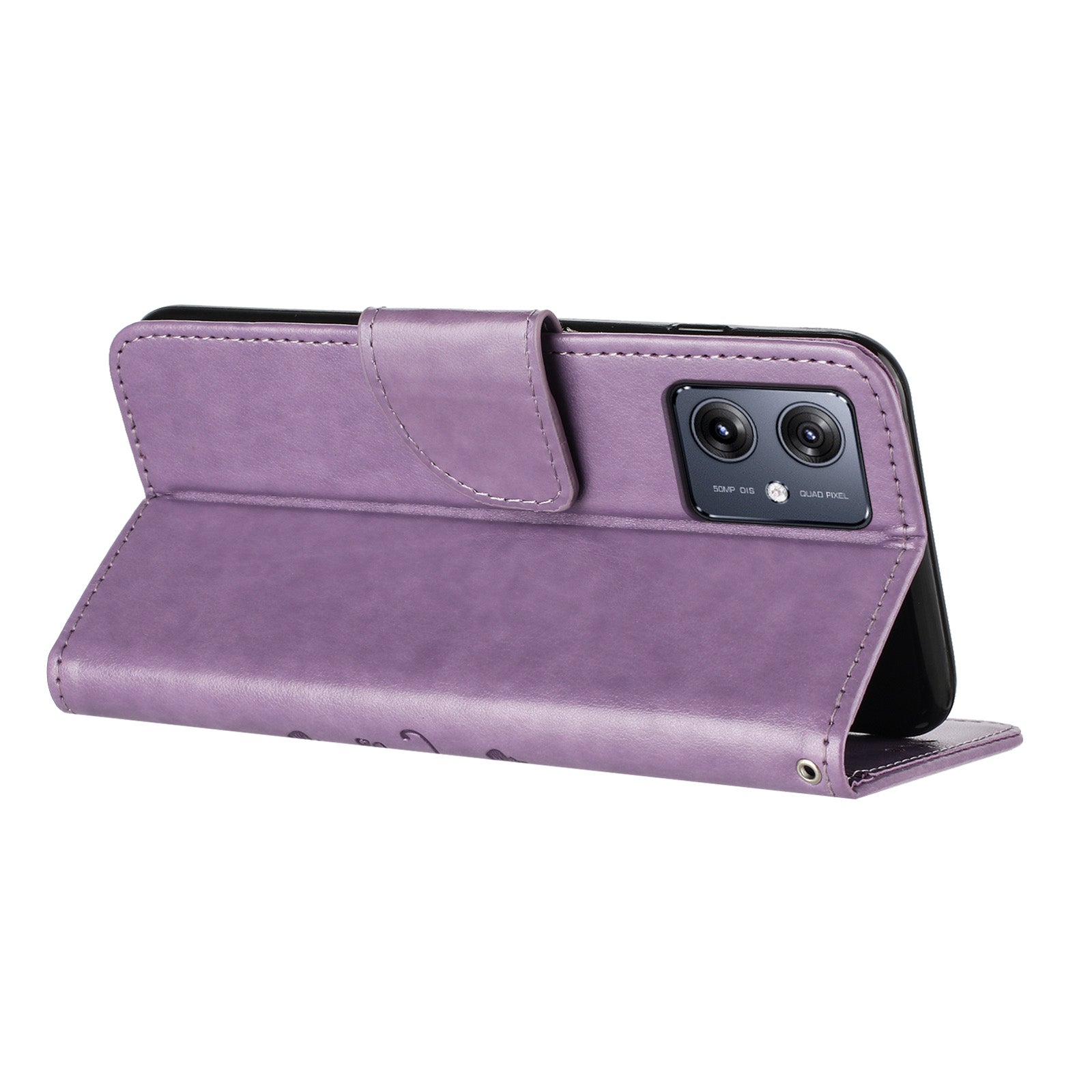 For Samsung Galaxy A06 Case Imprinted Mini Butterfly Leather Wallet Phone Cover - Purple