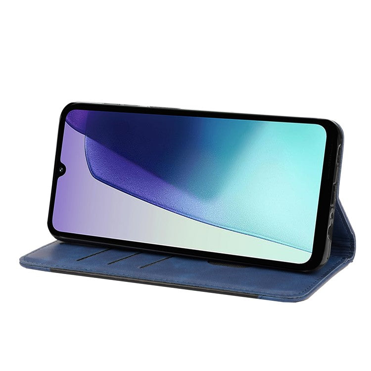 For Xiaomi Poco C75 4G / Redmi 14R 5G / 14C 4G Case PU Leather Shockproof Protection Wallet Phone Cover - Blue