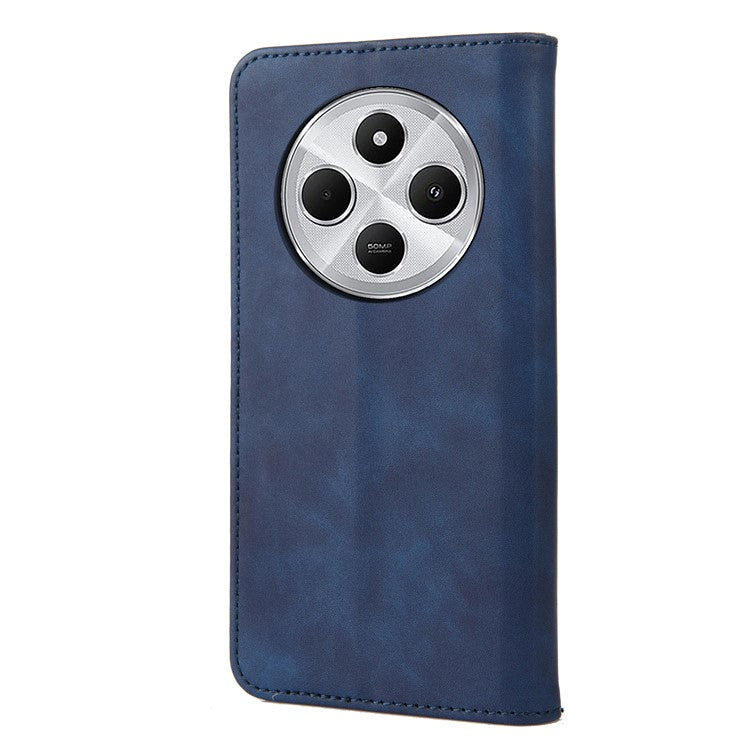 For Xiaomi Poco C75 4G / Redmi 14R 5G / 14C 4G Case PU Leather Shockproof Protection Wallet Phone Cover - Blue